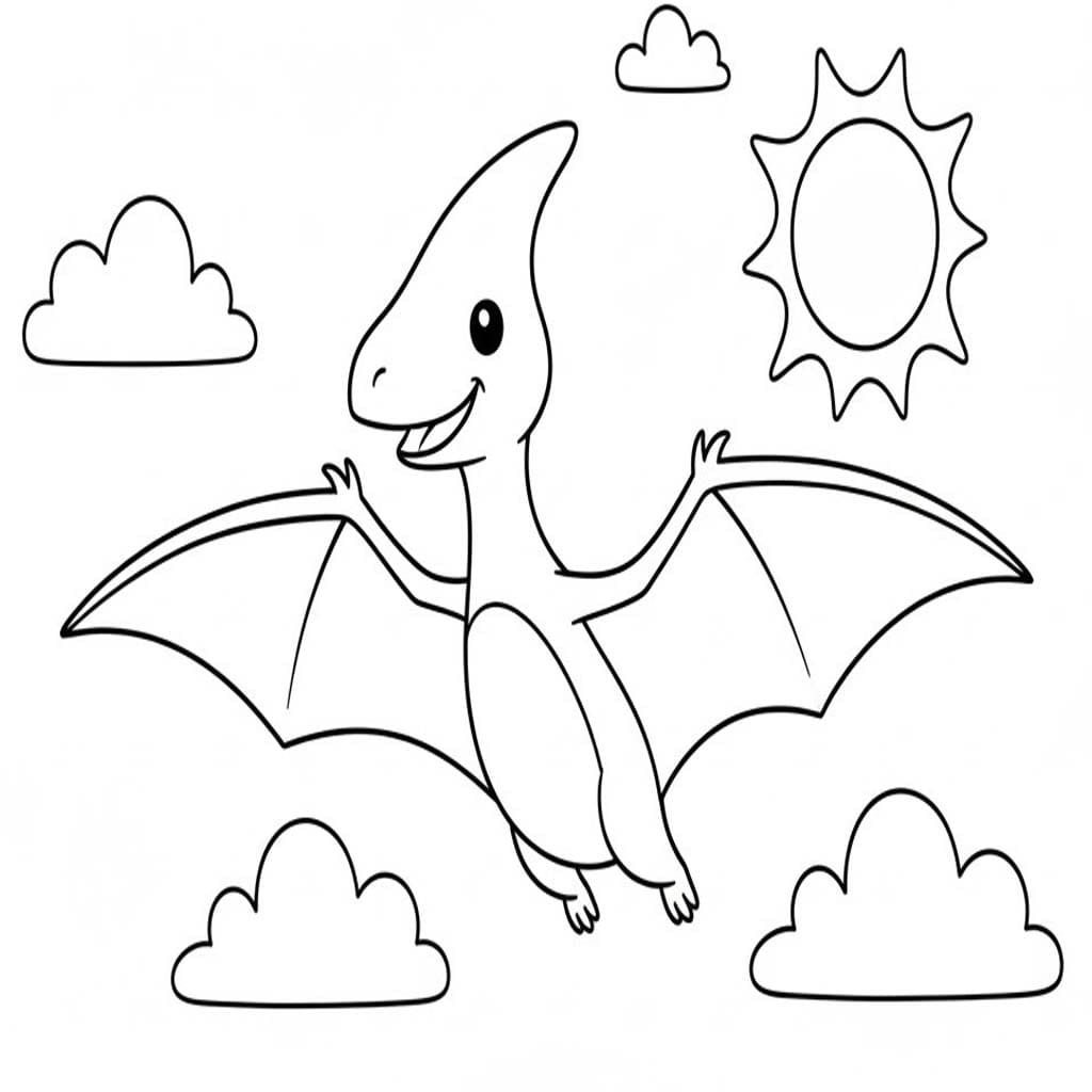 Nakreslete Pterodaktyl 4 omalovánka