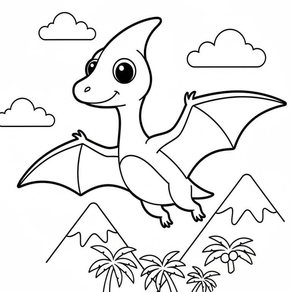 Nakreslete Pterodaktyl 5 omalovánka