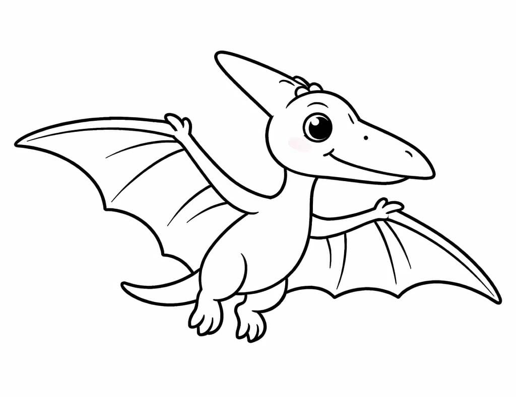 Nakreslete Pterodaktyl k vytisknutí zdarma omalovánka