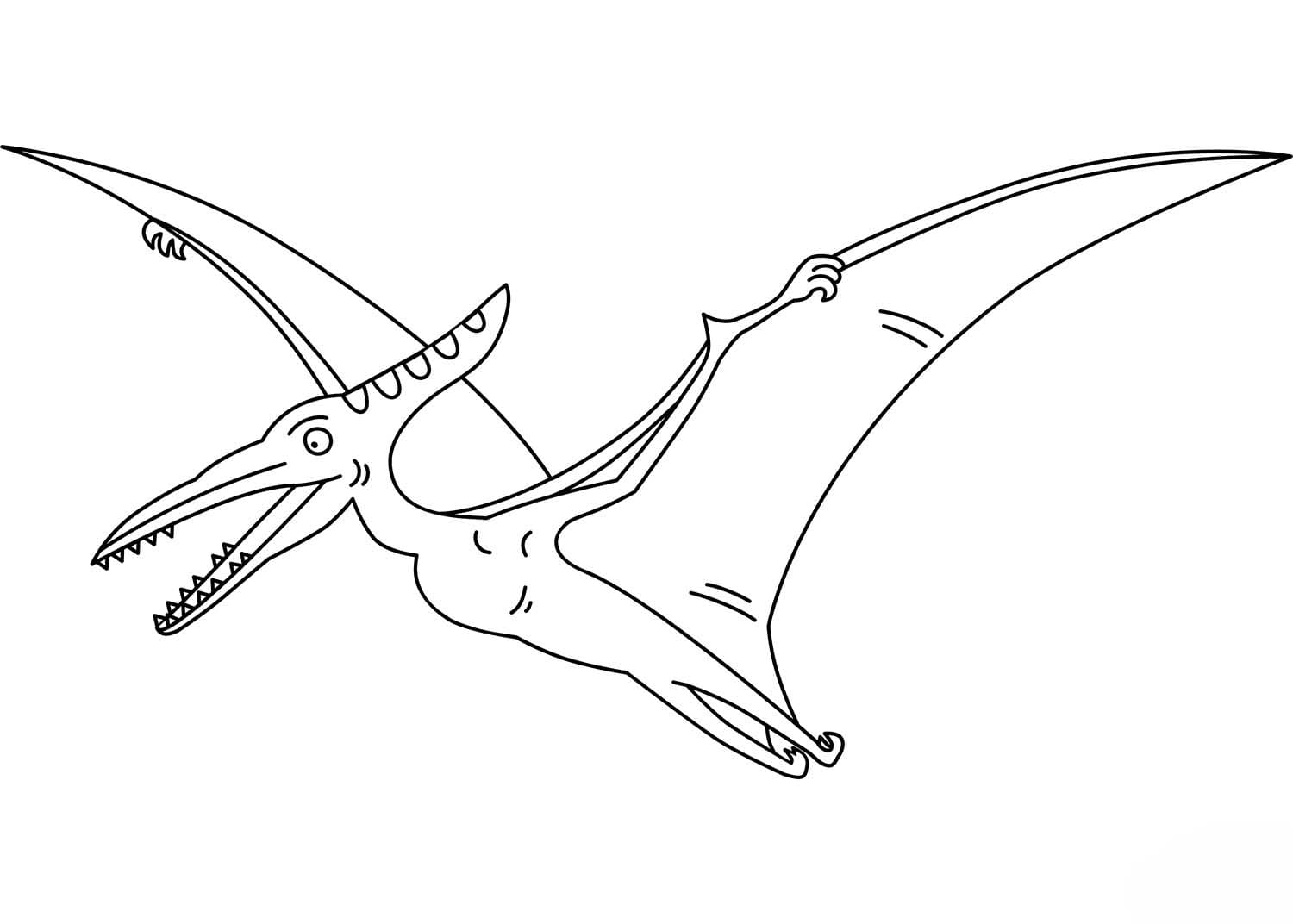 Nakreslete Pterodaktyl k vytisknutí omalovánka