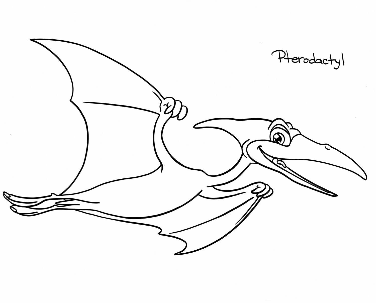 Nakreslete Pterodaktyl prostý tisknutelné omalovánka