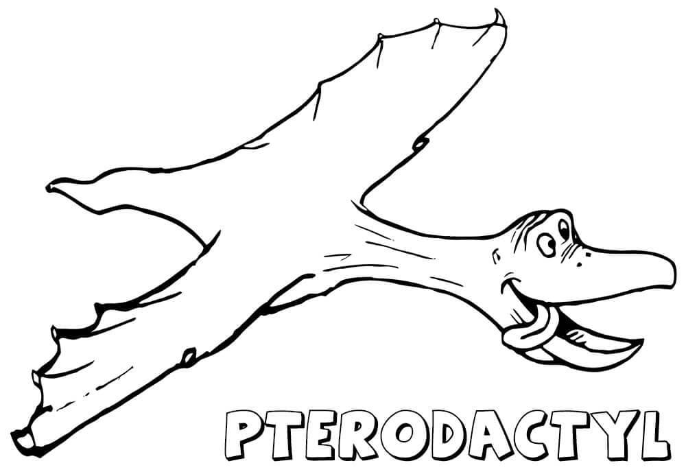 Nakreslete Pterodaktyl tisknutelné pro děti omalovánka