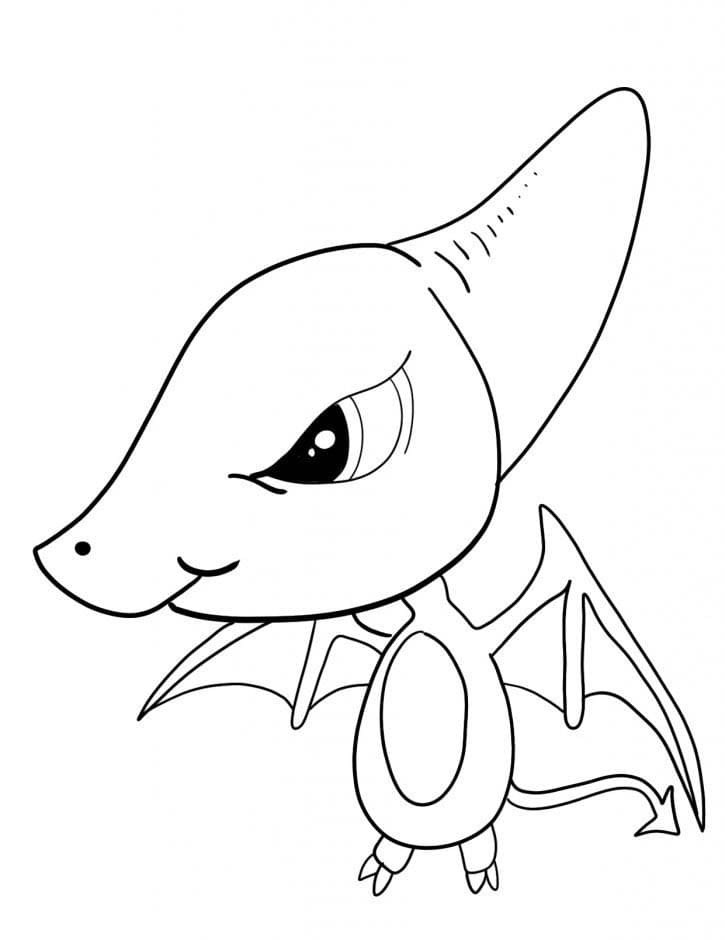 Nakreslete Pterodaktyl zdarma pro děti omalovánka