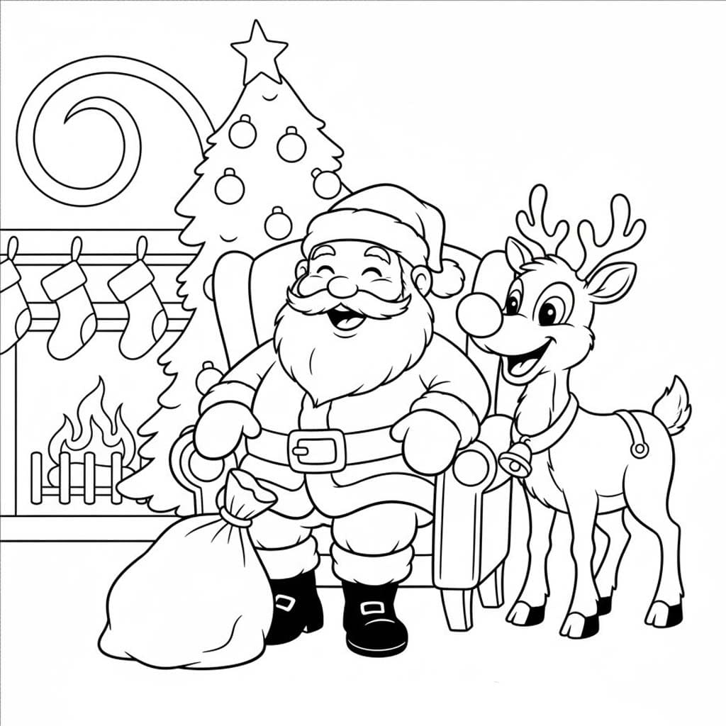 Nakreslete Rudolf snadný omalovánka