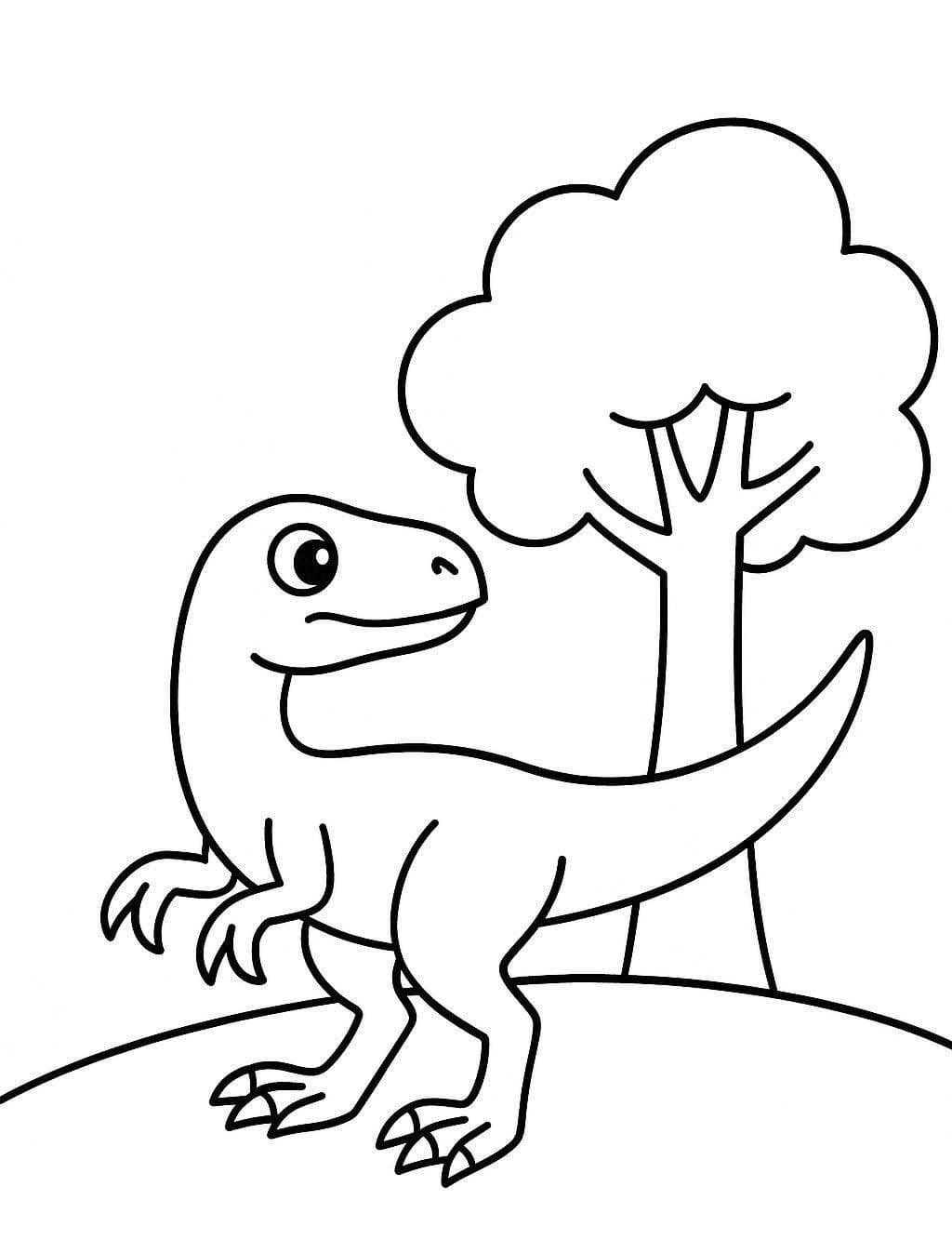 Nakreslete Velociraptor snadný omalovánka