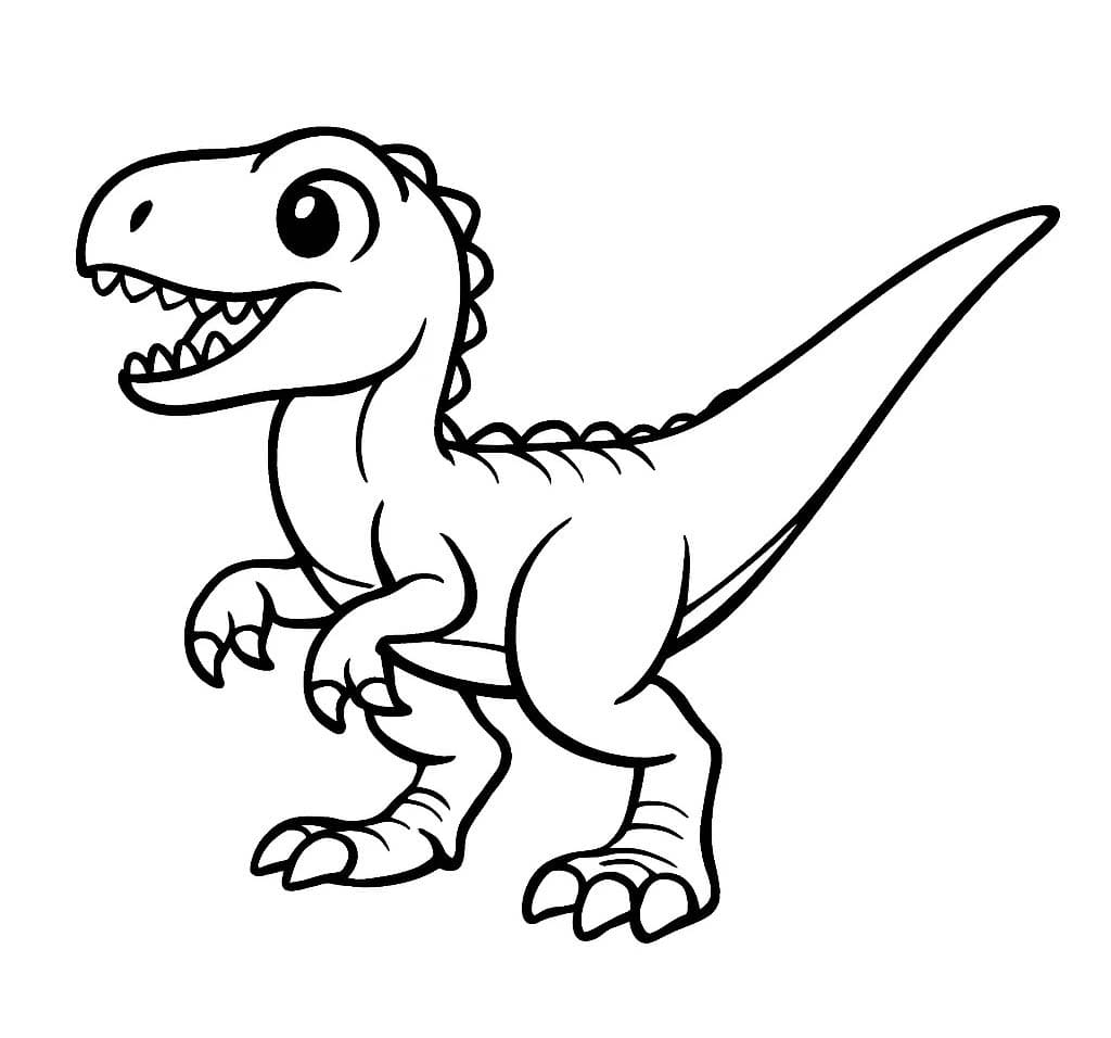 Nakreslete Velociraptor zdarma pro děti omalovánka