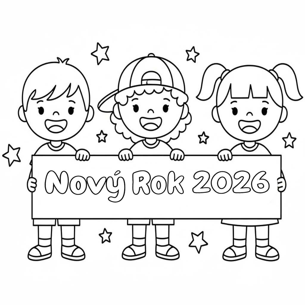 Nový Rok 2026 omalovánky