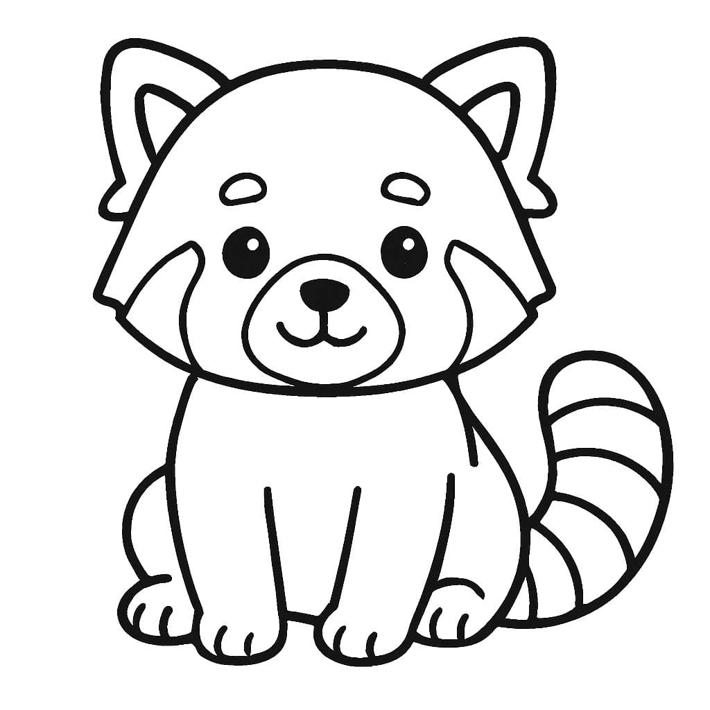 Panda červená zdarma omalovánka