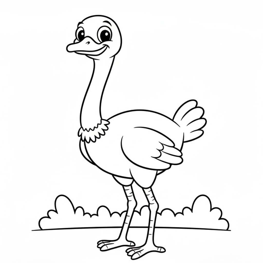 Pštros 4 omalovánka