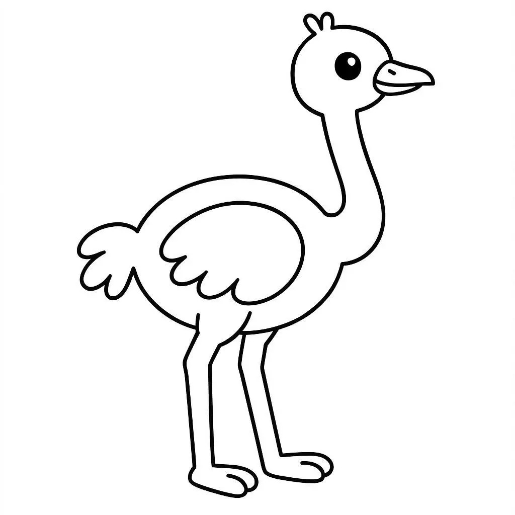 Pštros tisknutelné omalovánka