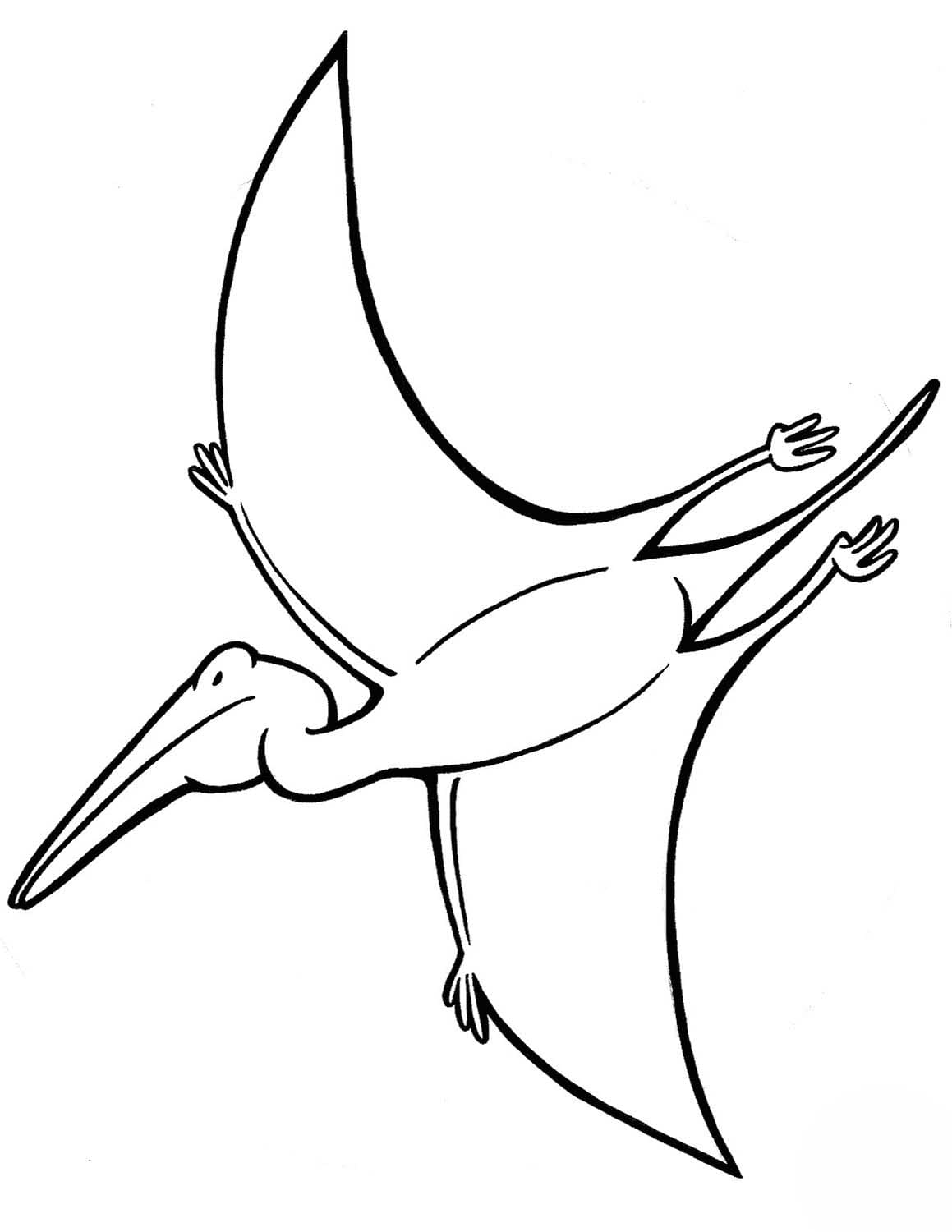 Pterodaktyl k vytisknutí zdarma omalovánka
