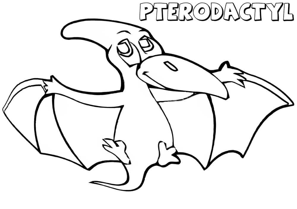 Pterodaktyl základní tisknutelné omalovánka