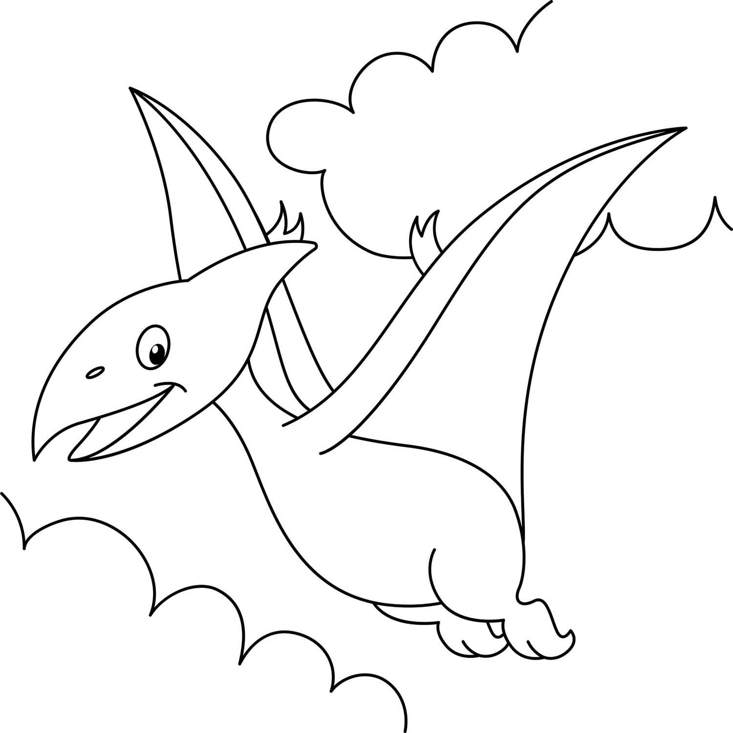 Pterodaktyl zdarma pro děti omalovánka