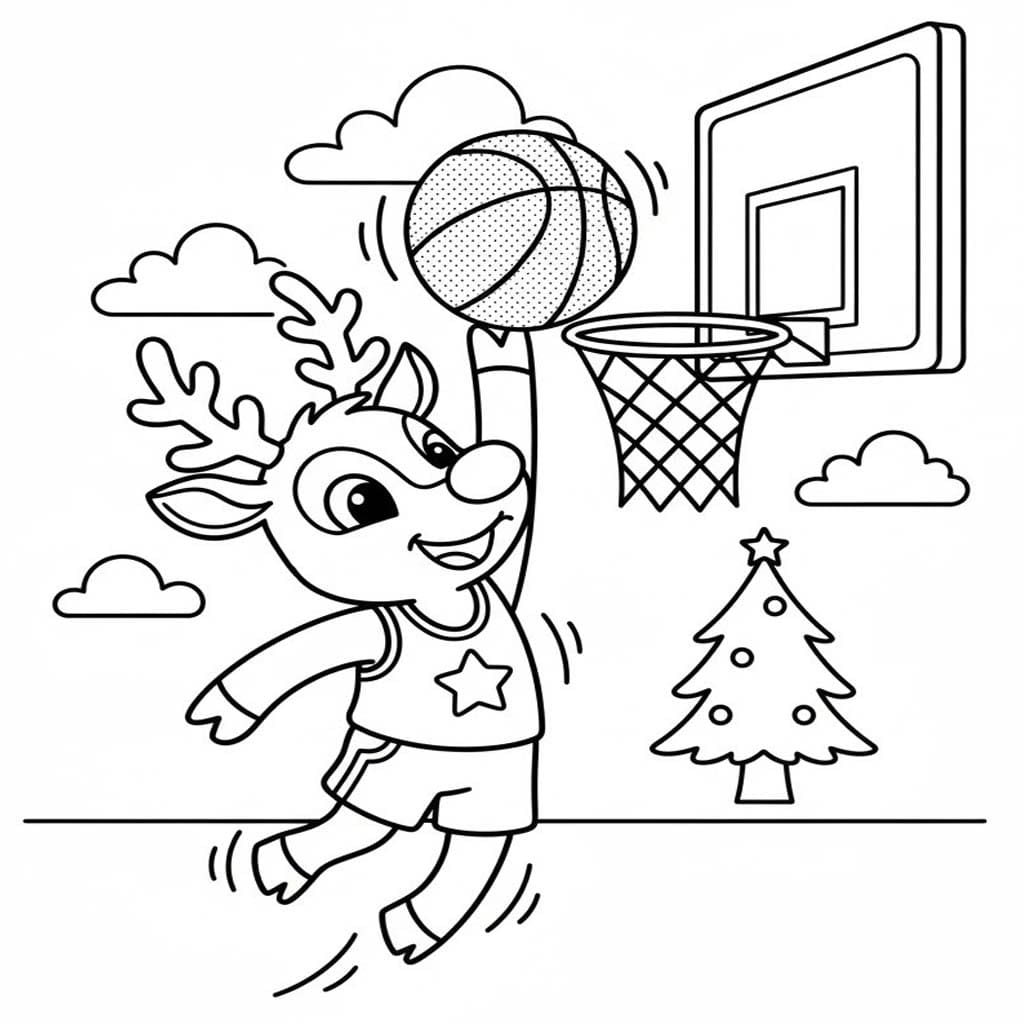 Rudolf k vytisknutí zdarma omalovánka