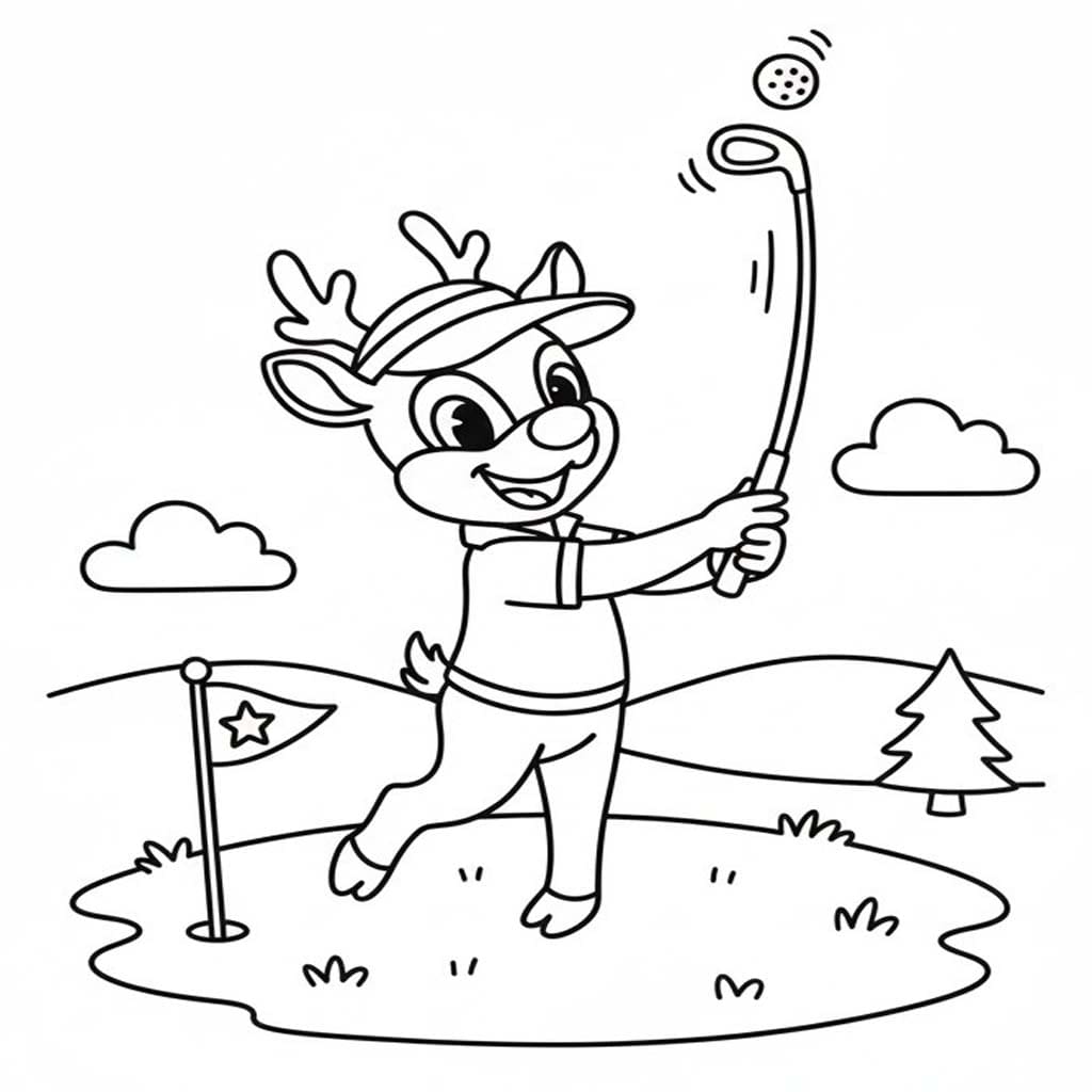 Rudolf k vytisknutí omalovánka