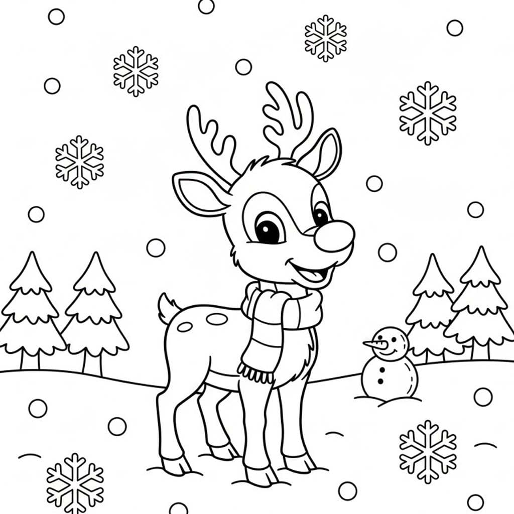 Rudolf zdarma omalovánka