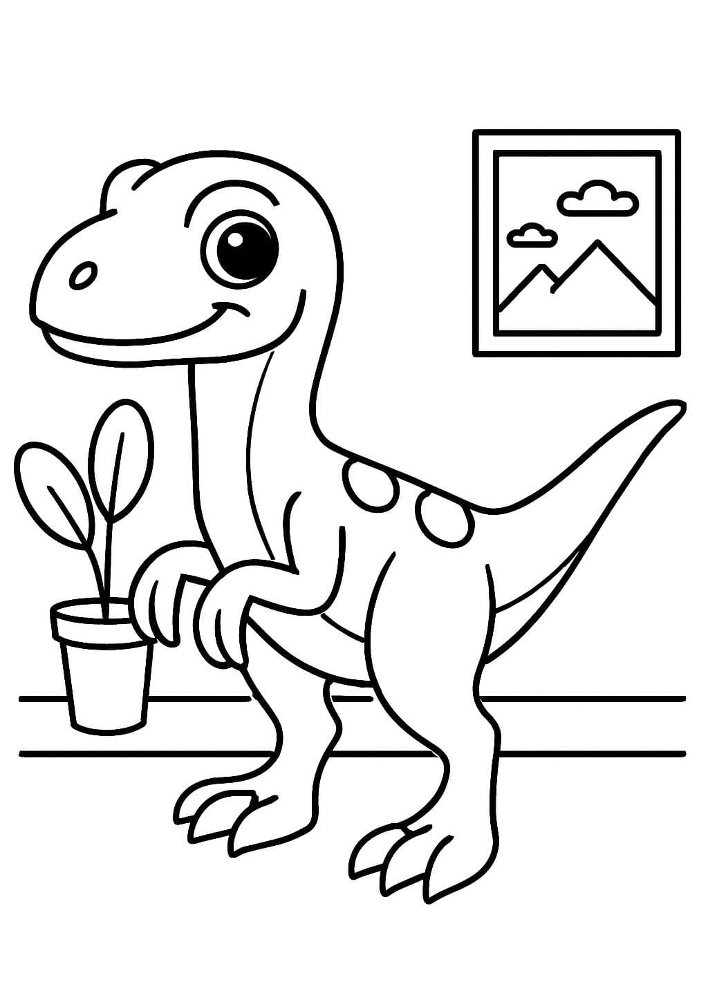 Velociraptor k vytisknutí omalovánka