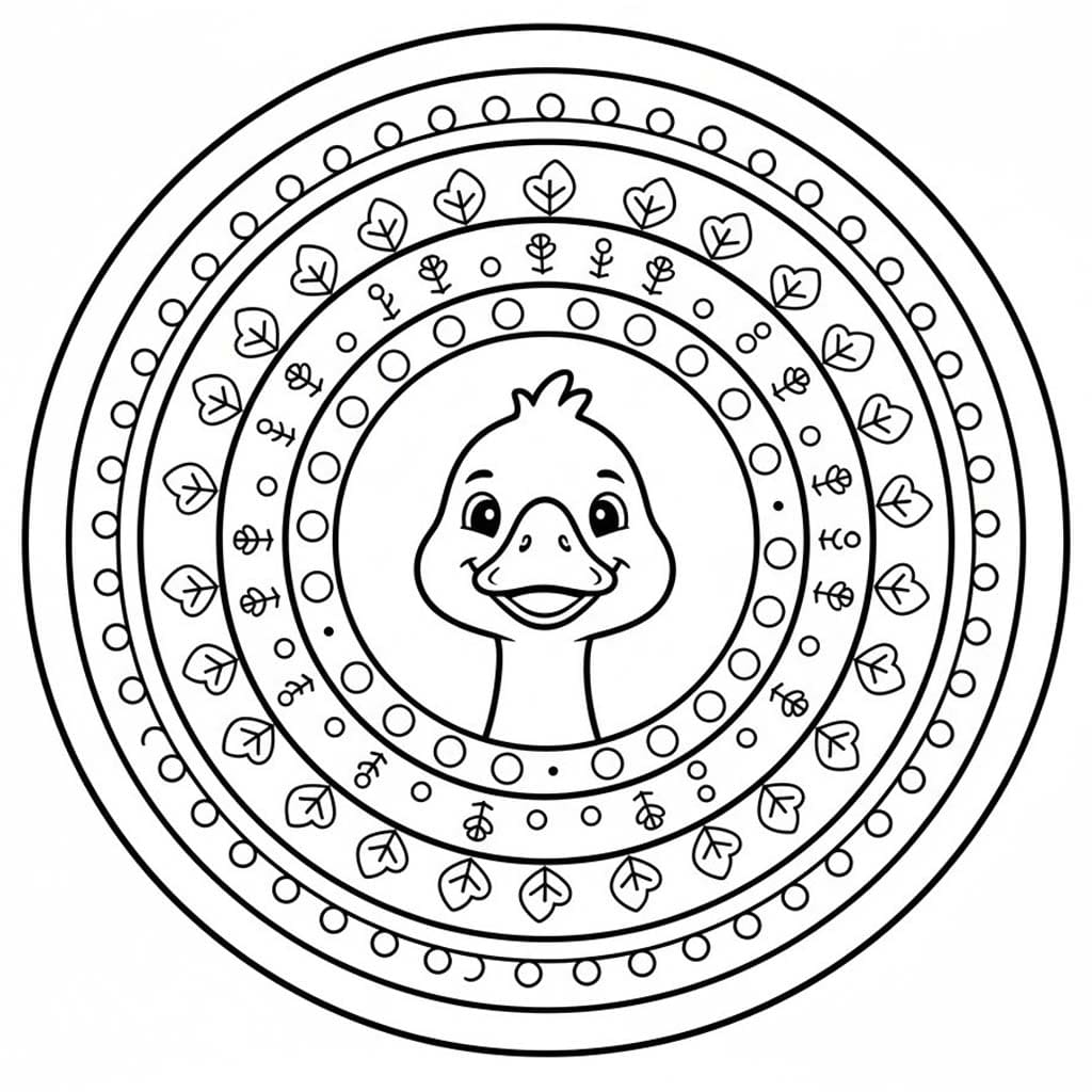 Zvířata Mandaly Husa omalovánka