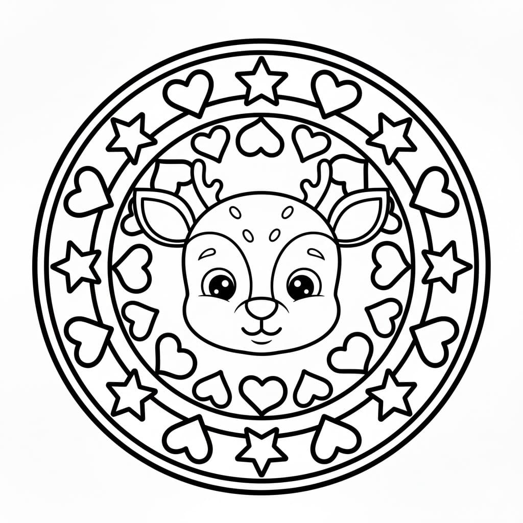 Zvířata Mandaly Jelen omalovánka