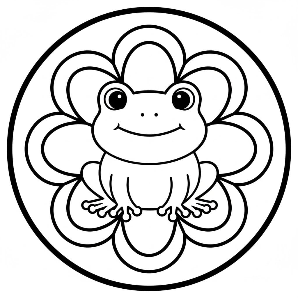 Zvířata Mandaly Žába omalovánka