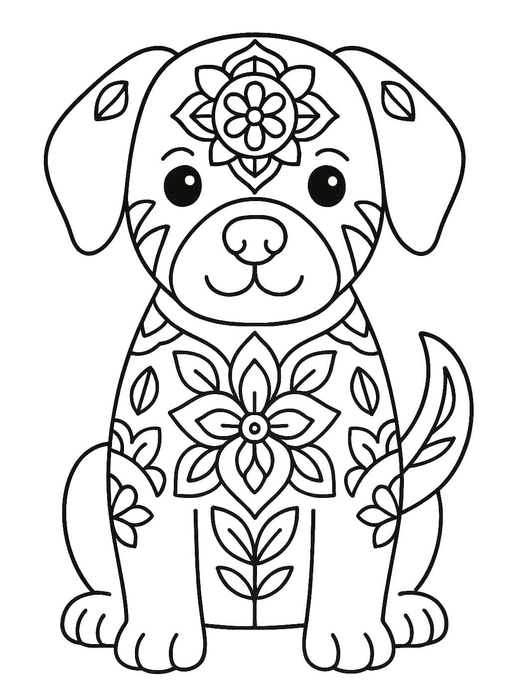 Zvířata Mandaly pes omalovánka