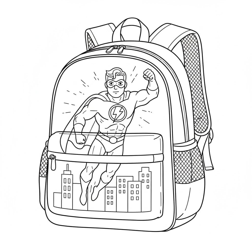 Batoh snadný tisknutelné omalovánka