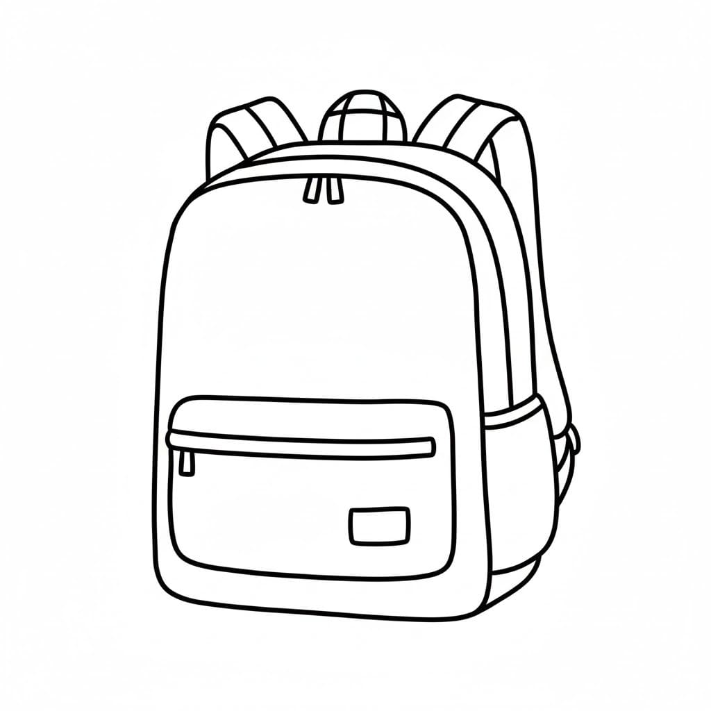 Batoh zdarma tisknutelné pro děti omalovánka