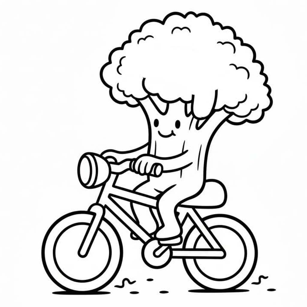 Brokolice snadný tisknutelné omalovánka