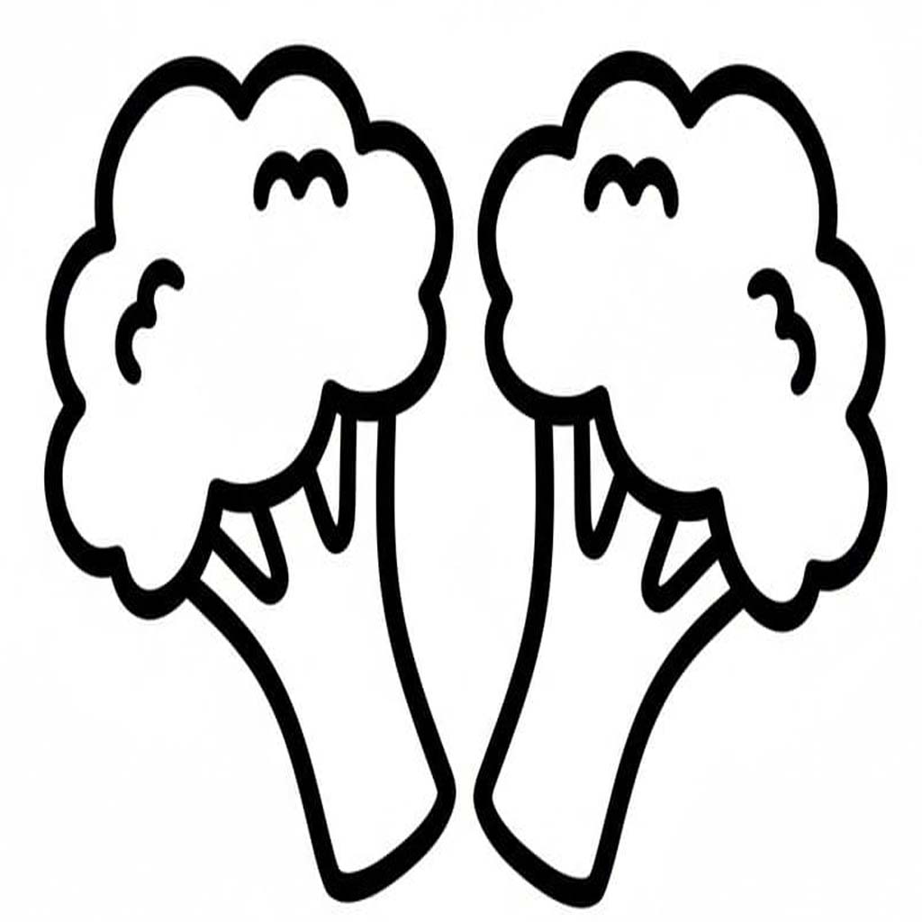 Brokolice základní tisknutelné omalovánka