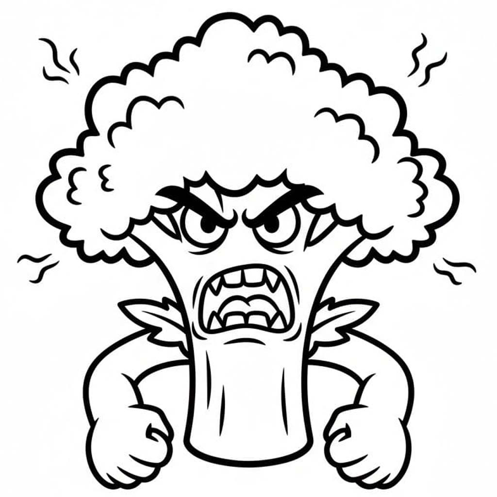 Brokolice zdarma pro děti omalovánka