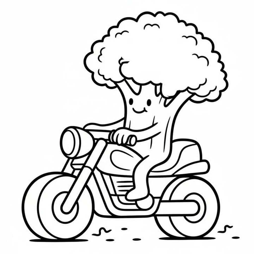 Brokolice zdarma prostý tisknutelné omalovánka