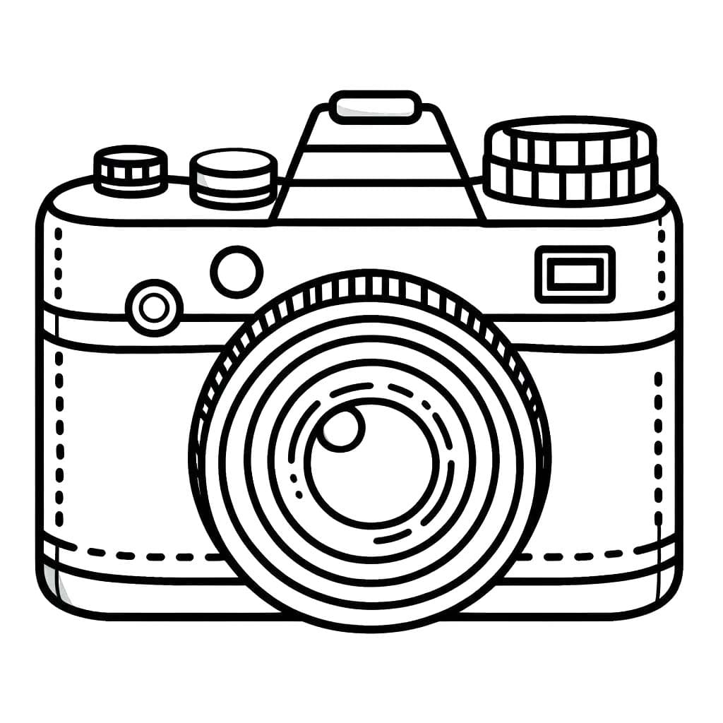Fotoaparát prostý tisknutelné omalovánka