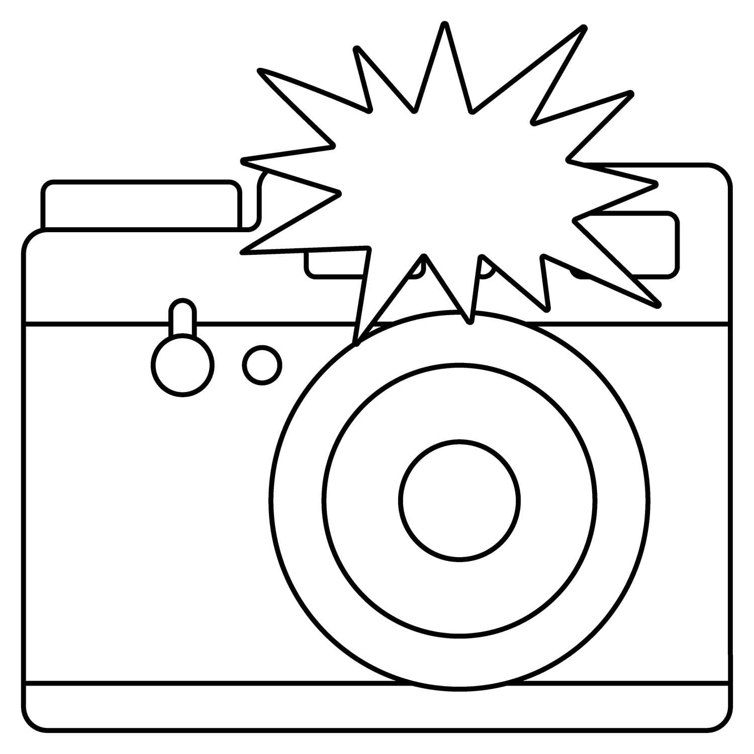 Fotoaparát tisknutelné pro děti omalovánka