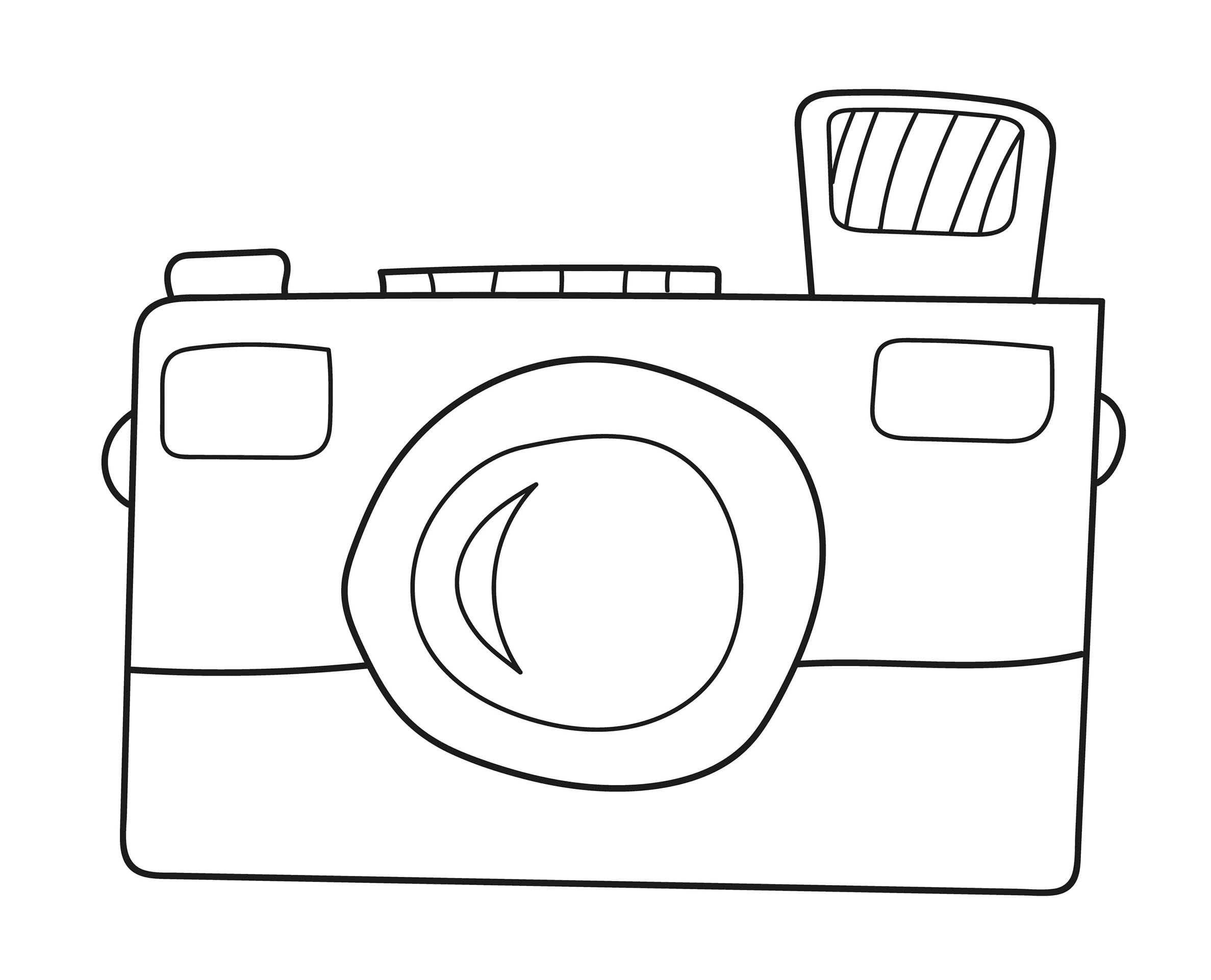 Fotoaparát zdarma prostý tisknutelné omalovánka