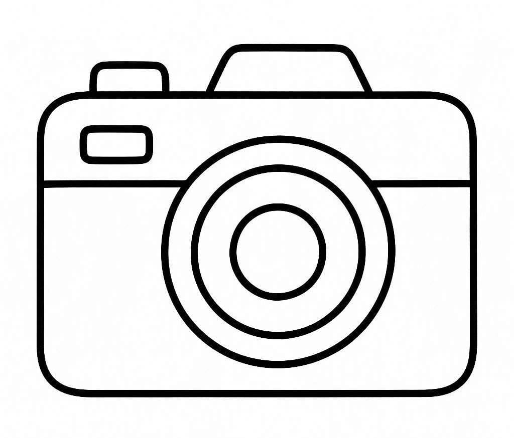 Fotoaparát zdarma snadný tisknutelné omalovánka