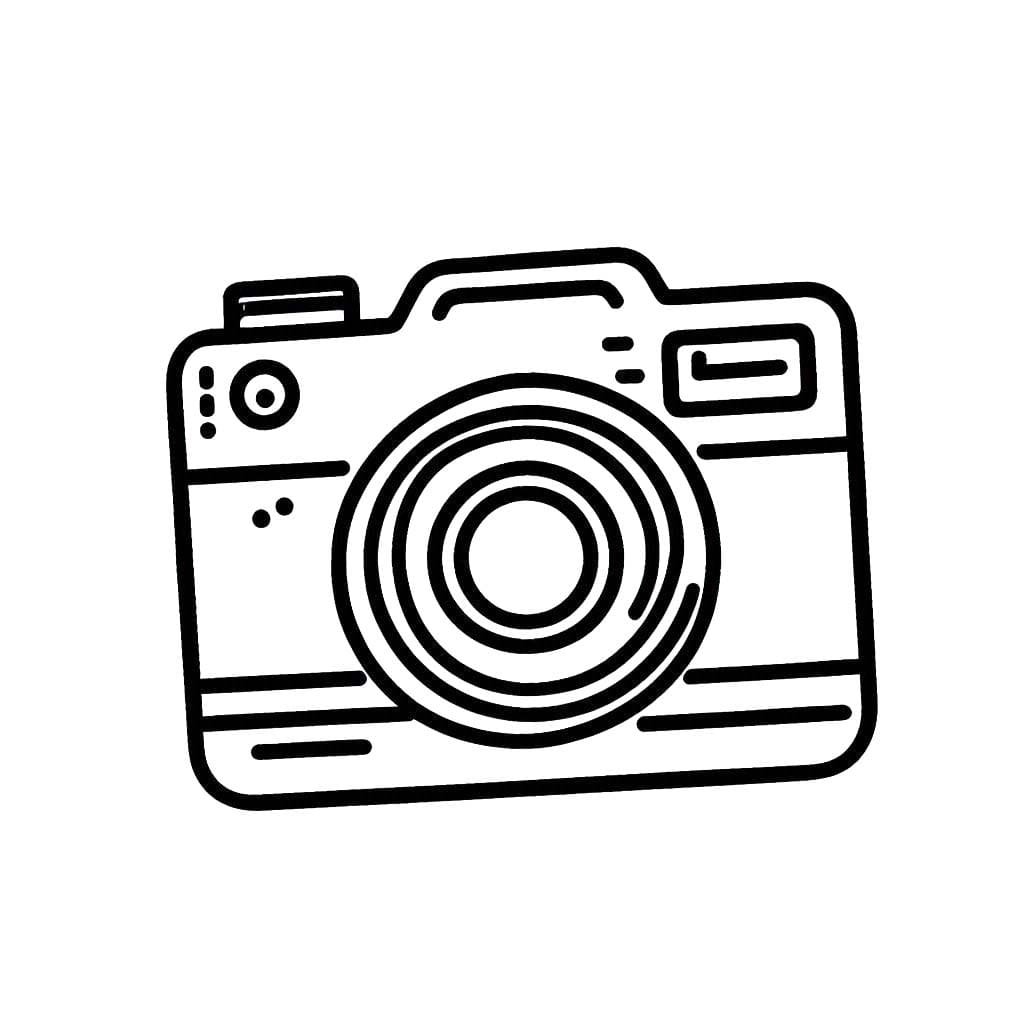 Fotoaparát zdarma základní tisknutelné omalovánka