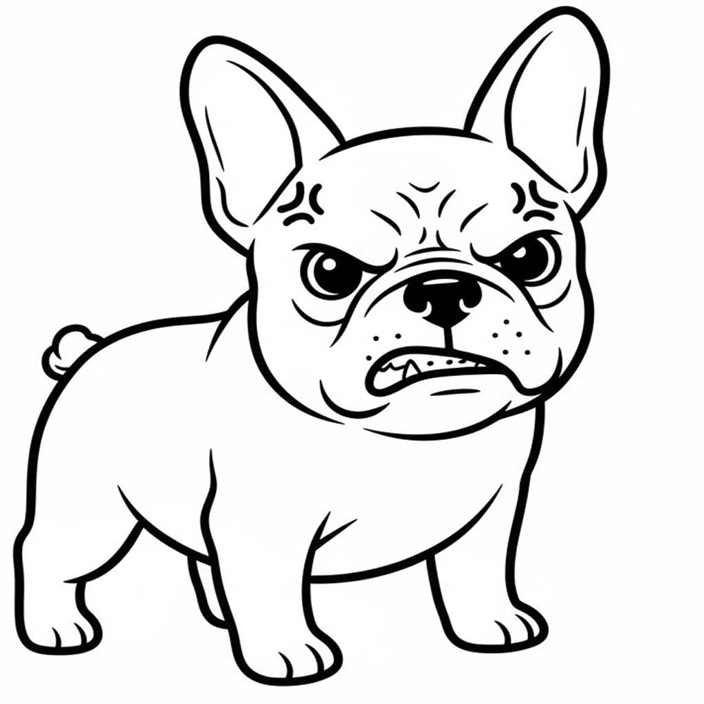 Francouzský Buldoček k vytisknutí zdarma omalovánka