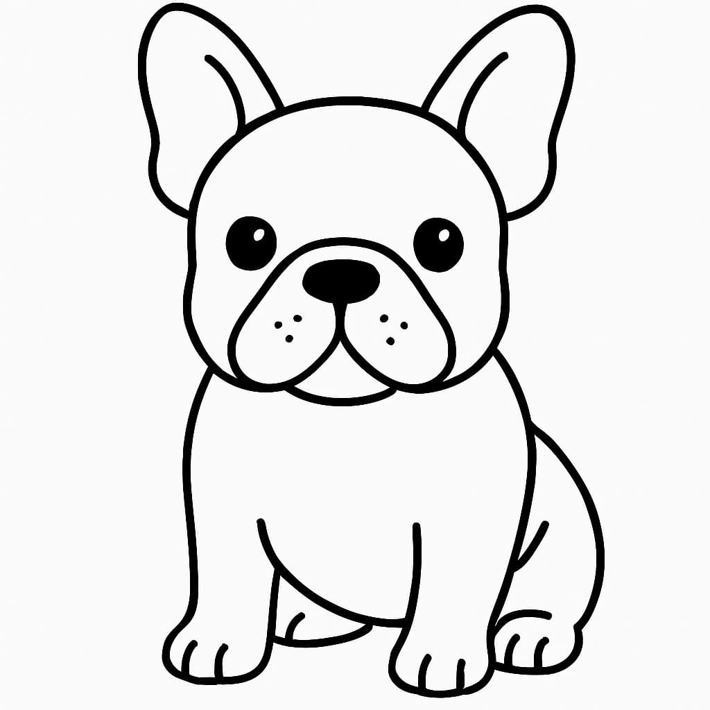 Francouzský Buldoček tisknutelné omalovánka