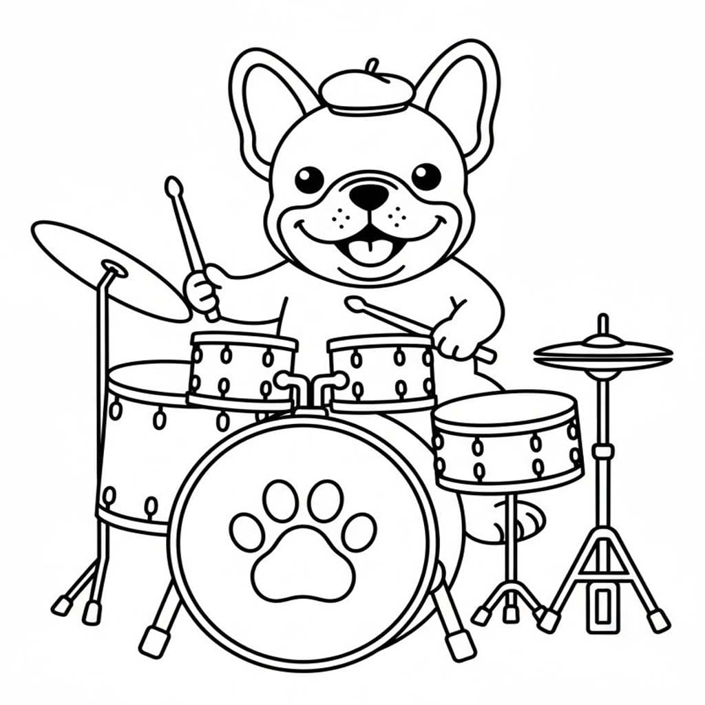 Francouzský Buldoček zdarma tisknutelné pro děti omalovánka