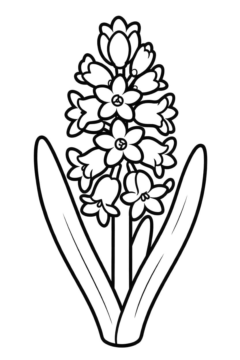Hyacint tisknutelné pro děti omalovánka
