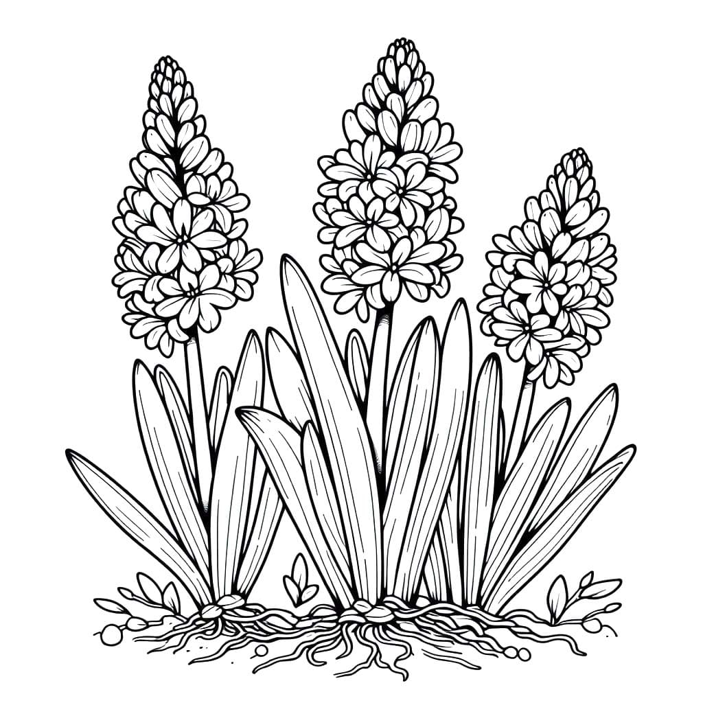 Hyacint zdarma pro děti omalovánka