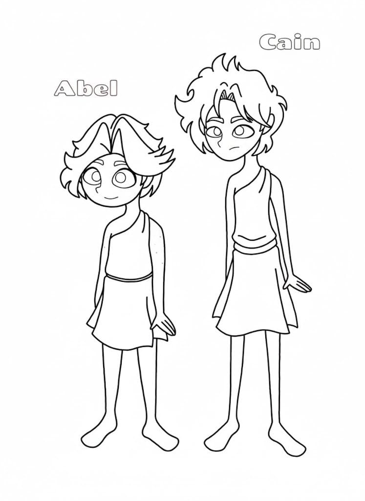 Kain a Ábel k vytisknutí zdarma omalovánka