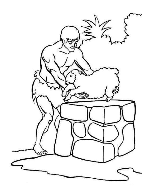 Kain a Ábel tisknutelné omalovánka