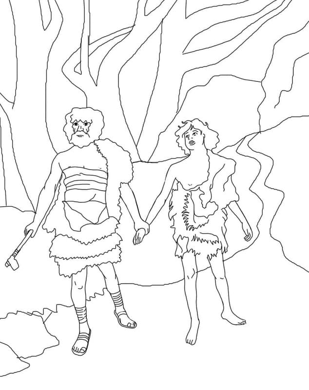Kain a Ábel zdarma prostý omalovánka