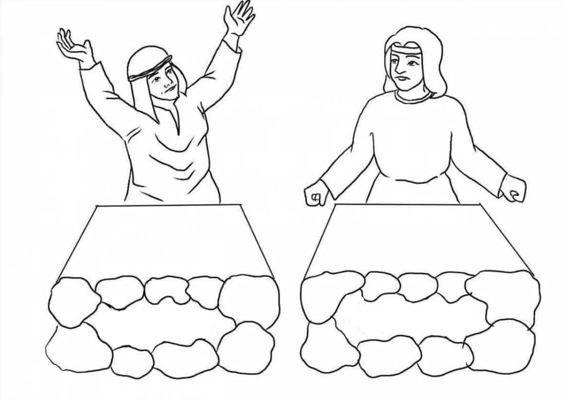 Kain a Ábel zdarma snadný tisknutelné omalovánka