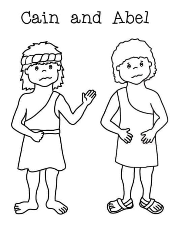 Kain a Ábel zdarma snadný omalovánka