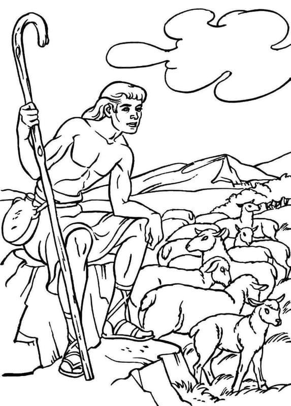 Kain a Ábel zdarma základní tisknutelné omalovánka