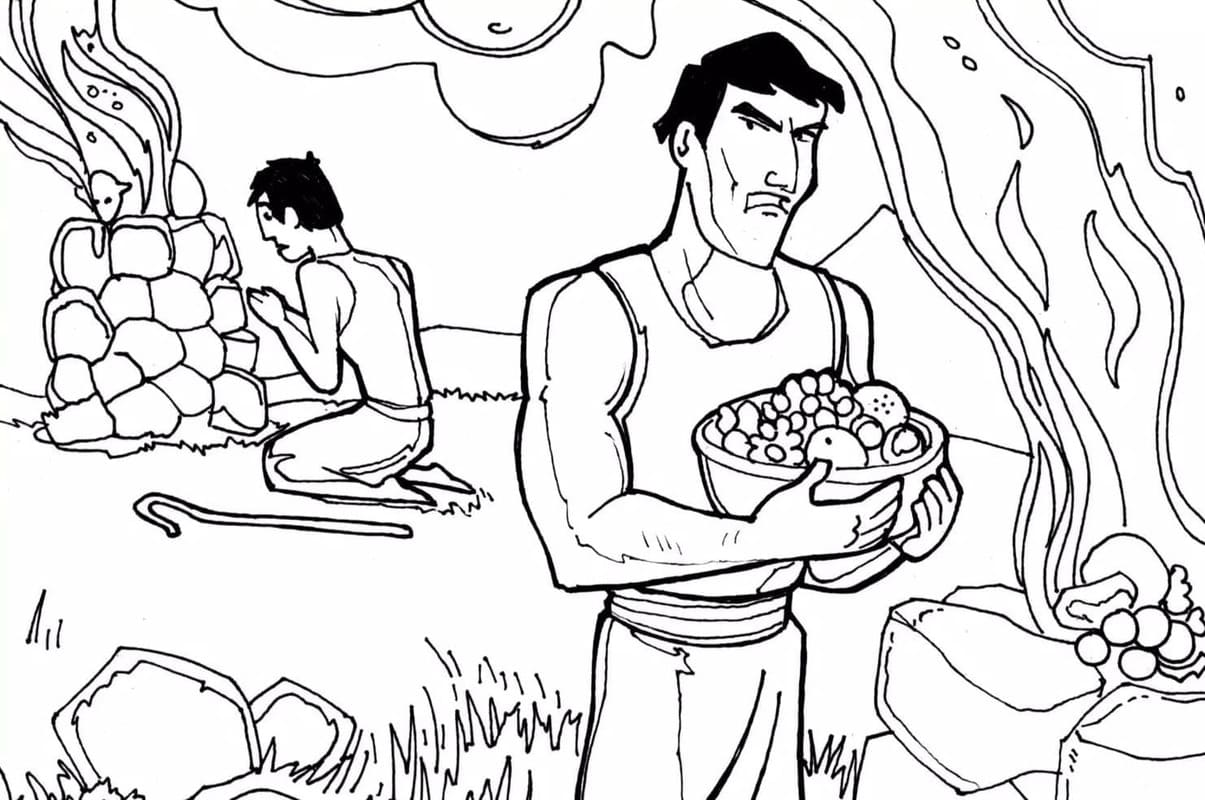 Kain a Ábel zdarma základní omalovánka