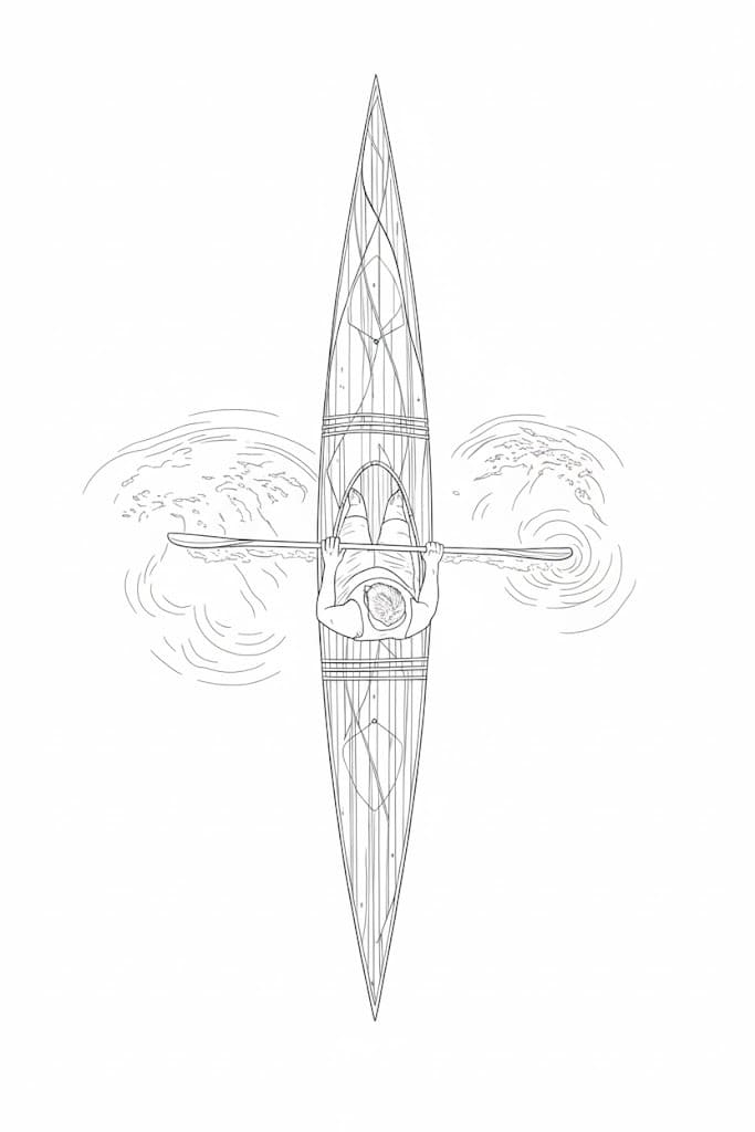 Kánoe k vytisknutí omalovánka