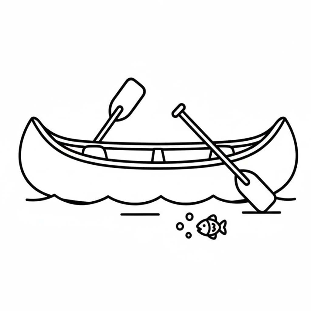 Kánoe pro děti omalovánka